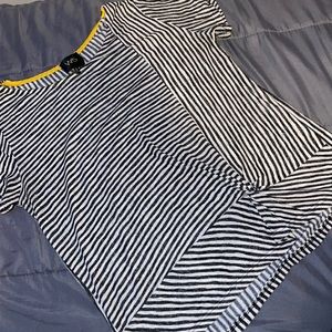 Black and white striped blouse